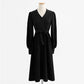 Knitted dress temperament high sense lace up wool dress inner match  2325