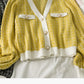 V-Neck long sleeved cardigan versatile sweater coat fashion  1736