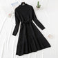 Knitted dress knee length ruffled fishtail skirt  2464