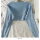 Early autumn Knitted Blouse new French shawl half  1693