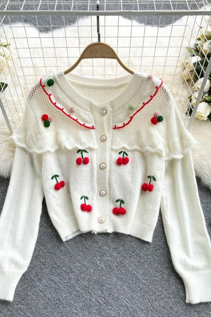 Pullover 1607 mit hohlem Design in Kirsche