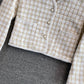 Vintage small fragrance woven tweed V-neck coat  1664