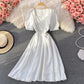Narrow waist French long skirt with large hem  3208