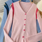 Autumn V-neck slim fit contrast color temperament sweater  1585