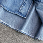 Manteau chemise ample mi-long en denim pour femme, version coréenne 1687