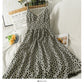 Retro floral waist slim high waist open back suspender skirt  2698
