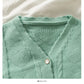 Sweater women's new wave edge V-neck single breasted cardigan  1873