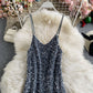 Sequin slim sexy hip strap dress  3140