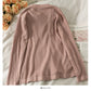 Han Fan irregular single breasted V-Neck long sleeve sweater female  2038