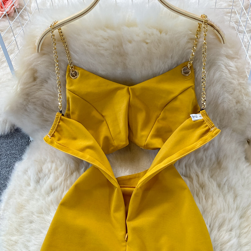 Sexy Mode aushöhlen Taille enge Tasche Hüfte Strapskleid 3359