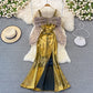 Metallic-Mosaik-Punkt-Mesh-Strapskleid Kleid Kleid 3268
