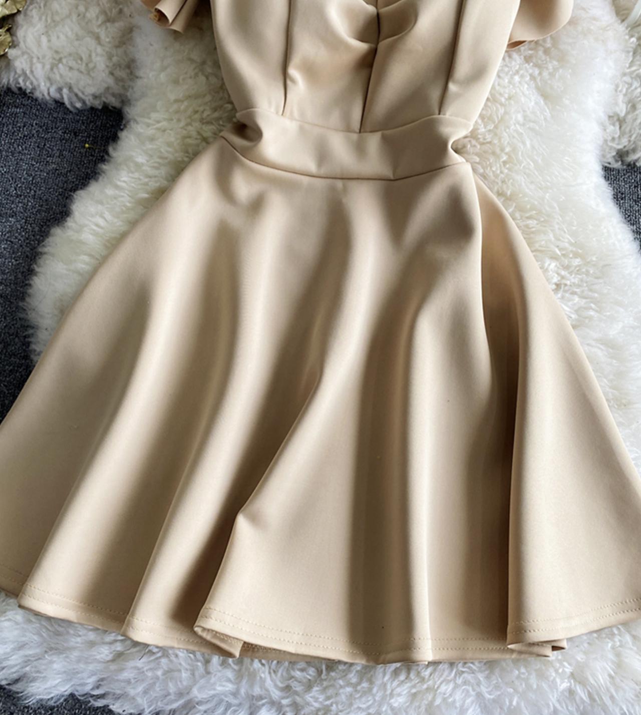 Cute A line backless short dress  1323