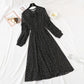 Long sleeve bow tie lace up Ruffle Bubble Sleeve Chiffon Skirt  2354