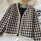 Little fragrant wind celebrity tweed thousand bird lattice coat female  1633