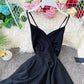 Lotusblatt-Swing-Kleid mit offenem Rücken und überkreuztem Hosenträgerrock, Taillenverschluss 2946