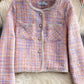 Tweed temperament top short pink coat female  1665