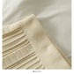 Hong Kong style retro vertical stripe elastic waist thin solid A-line skirt  2625