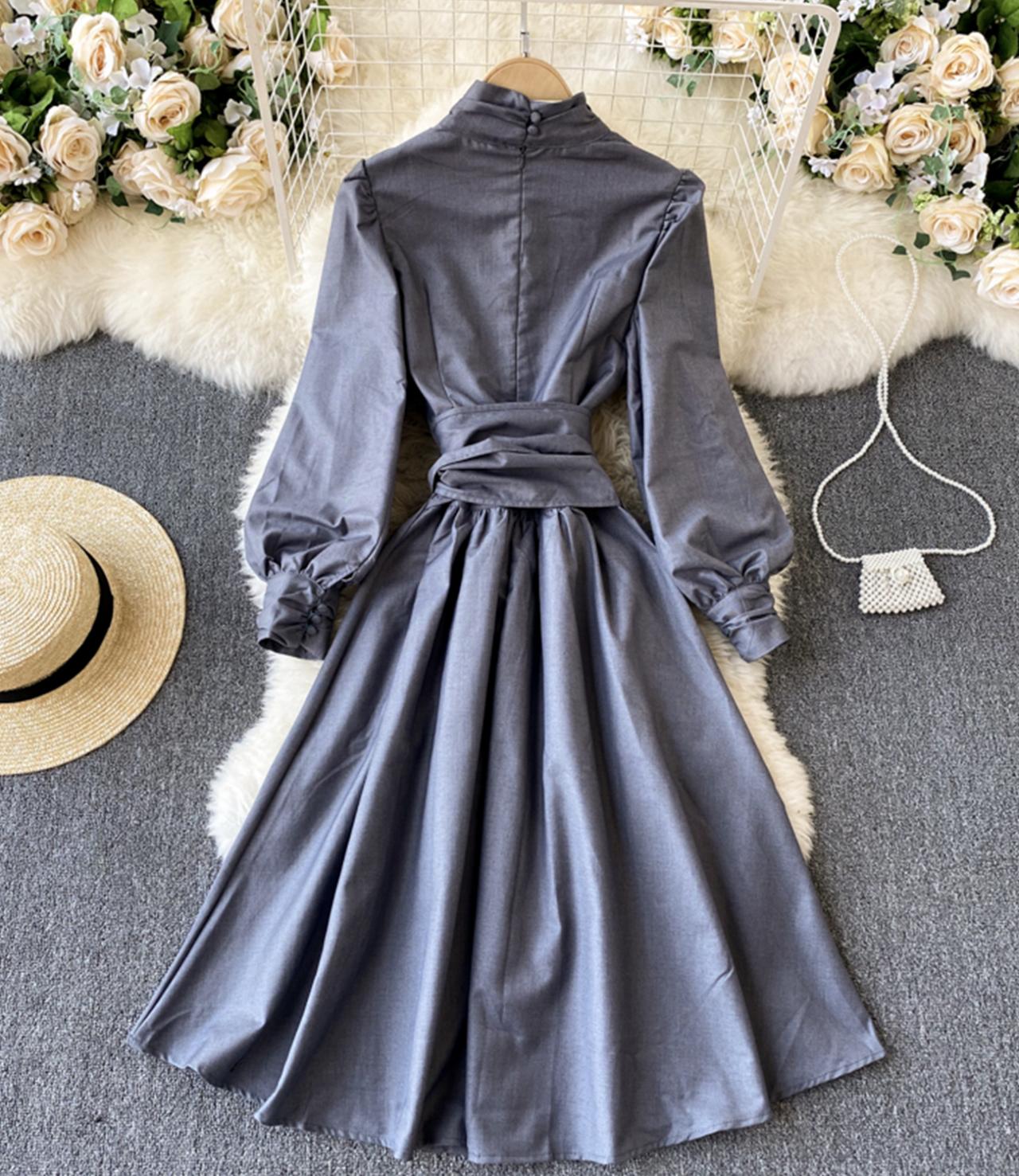 Elegant A line long sleeve dress  1309