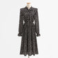 Ruffle French Vintage Long Sleeve Chiffon Dress  2257