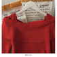 Korean slim butterfly dew clavicle sweater  1828