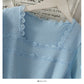 Small short square neck open collarbone wavy edge sweater  1936