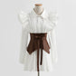 Design sense fashion temperament thin long sleeve shirt skirt  2133