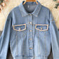Denim Jacket Women's loose jacket fashion top  1544