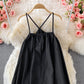 First love girl vacation suspender beautiful back beach skirt  2998