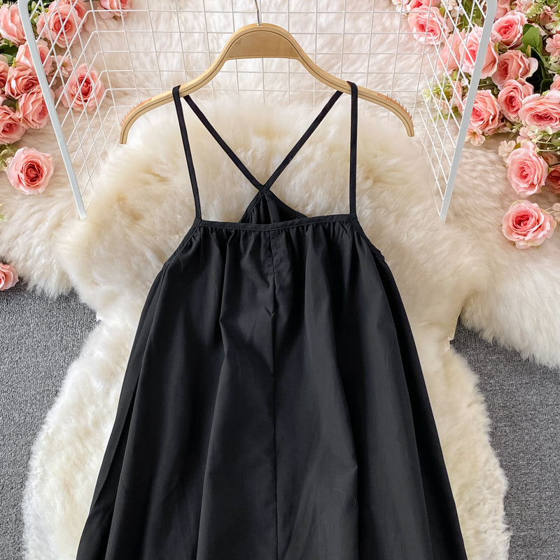 First love girl vacation suspender beautiful back beach skirt  2998