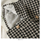 Korean retro three button short thousand bird lattice small suit for women  2087
