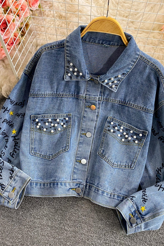 New loose Korean denim jacket  1680