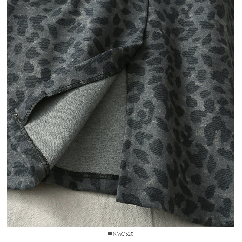 Korean retro split mid length leopard pattern versatile skirt  2635