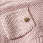 Haut cardigan vintage en tricot ample à simple boutonnage et à manches longues avec nœud papillon 1448