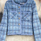 Autumn and winter French celebrity small fragrant wind tweed coat female  1649