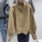 Sweater jacket, thickened, loose, lazy, turtleneck, winter's new bat-sleeved cardigan  1399