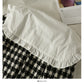 Splicing wooden ear edge doll neck long sleeve small coat for women  2113