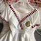 Navy V-neck open chest sexy short sleeve dress  2840