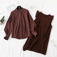 Two piece slim sweater knit vest vest with shirt skirt  2348