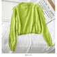 Pullover mit Rundhalsausschnitt in Bonbonfarbe, einfarbig, vielseitig 1761