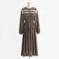 Dress temperament black printed skirt bottomed long skirt  2204
