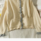 Farblich passender einreihiger Cardigan im Retro-Stil im Hongkong-Stil mit Agaric-Rand 1707