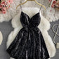 Cute A line sequins short dress  1319