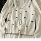 Hong Kong Vintage single breasted embroidered loose and thin sweater  1843