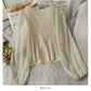 Korean Chiffon stitched bubble long sleeve T-shirt  2027