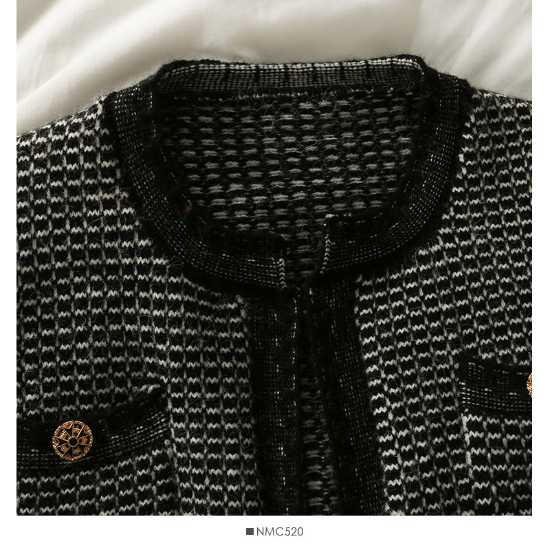 Hong Kong retro short slim round neck sweater for women  2074
