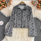 Korean leopard print loose casual stand collar zipper coat  1678