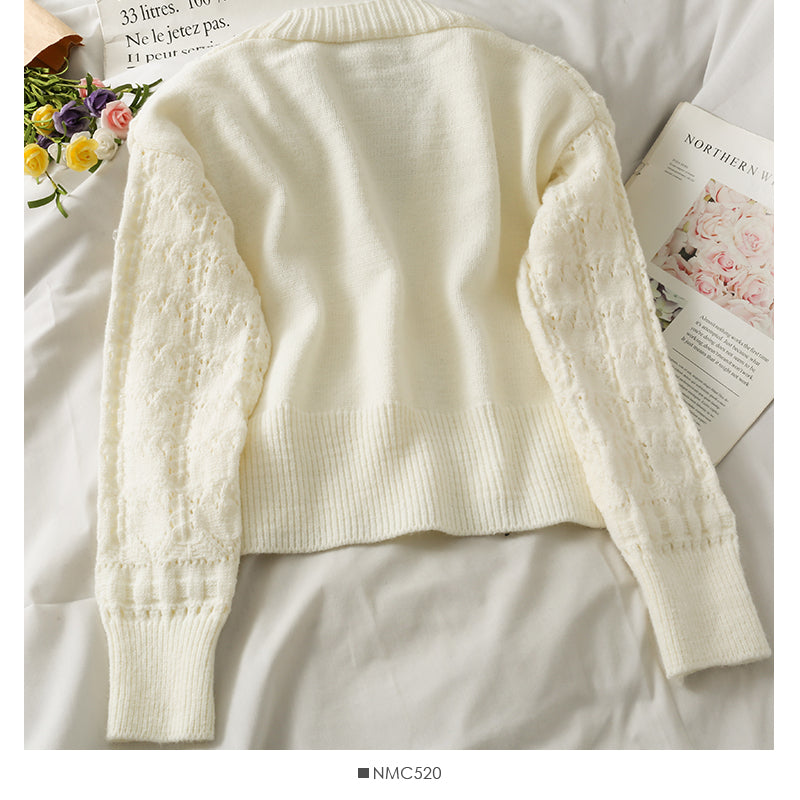 Knitwear women's new V-neck loose long sleeve sweater  1925