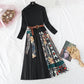 Knitted dress new women's autumn and winter French Retro  2134