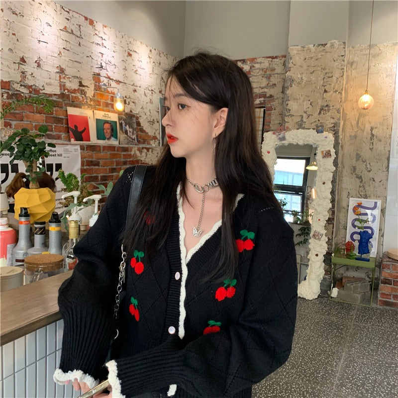 Pull cardigan court vintage, coupe vent douce, neuf, pulls mode 1440