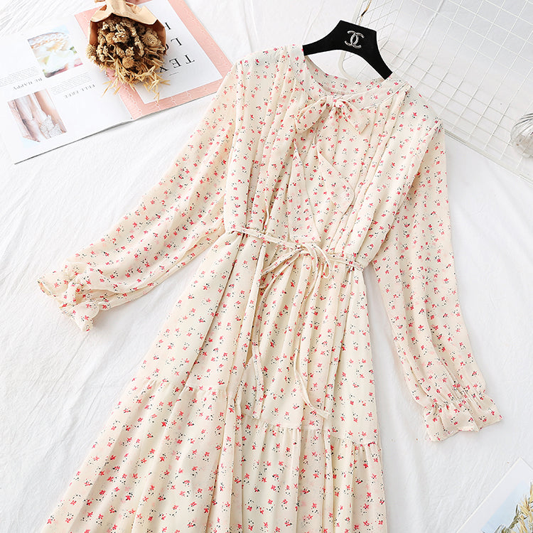French retro, loose and thin, with a long skirt at the bottom  2370